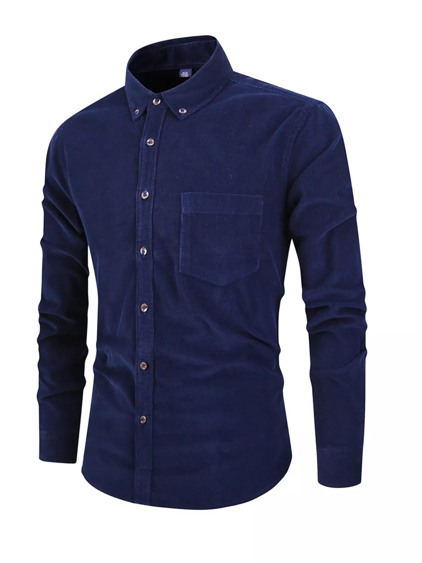 Men's Full Size Corduroy Long Sleeve Button-Down Shirt Plus Size
