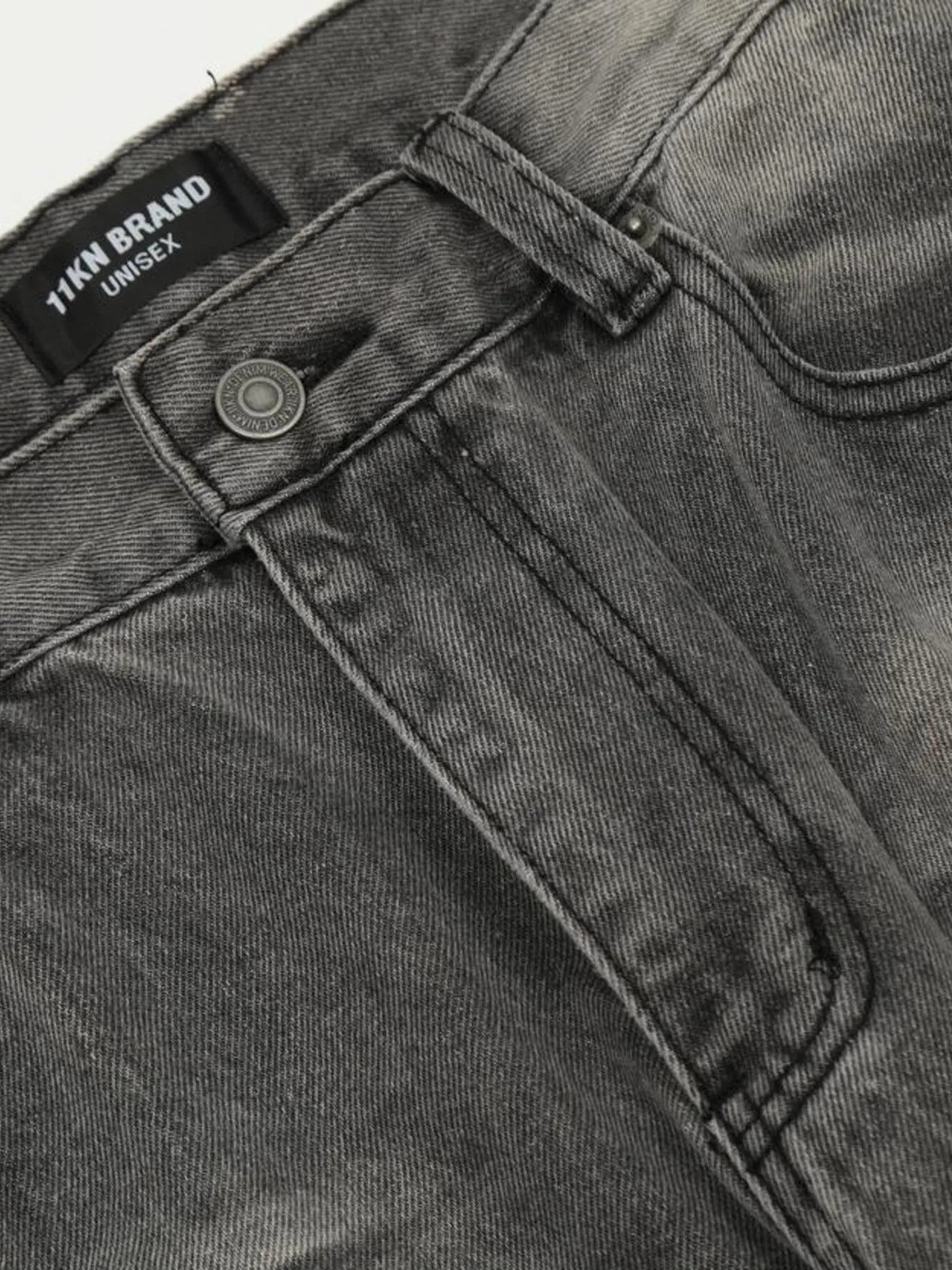 Men's Vintage Washed Distressed Wide-Leg Jeans
