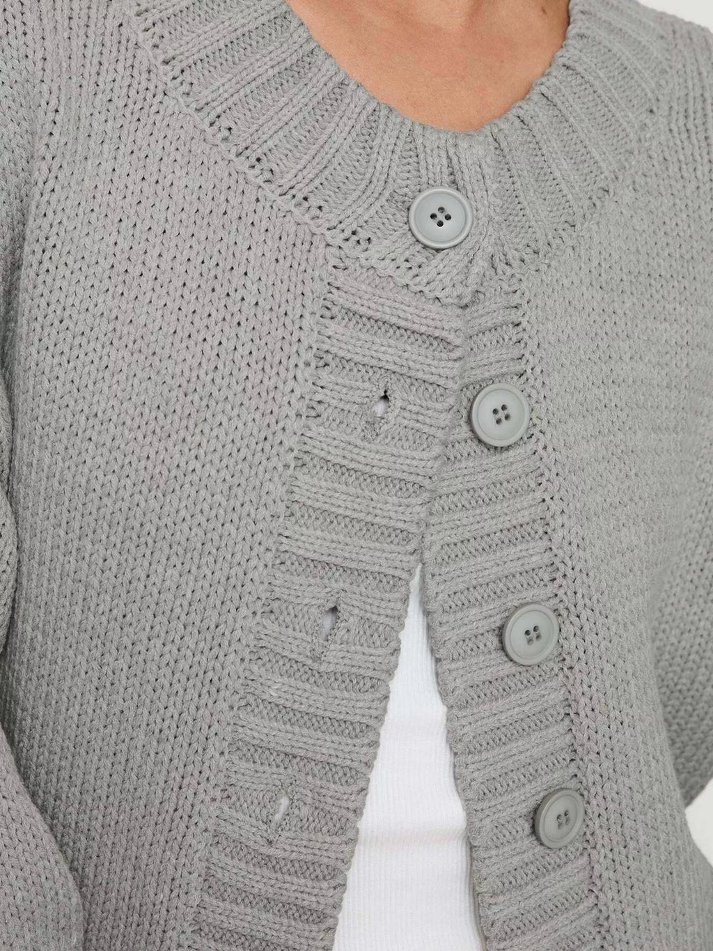 Full Size Button-Down Knit Cardigan Plus Size