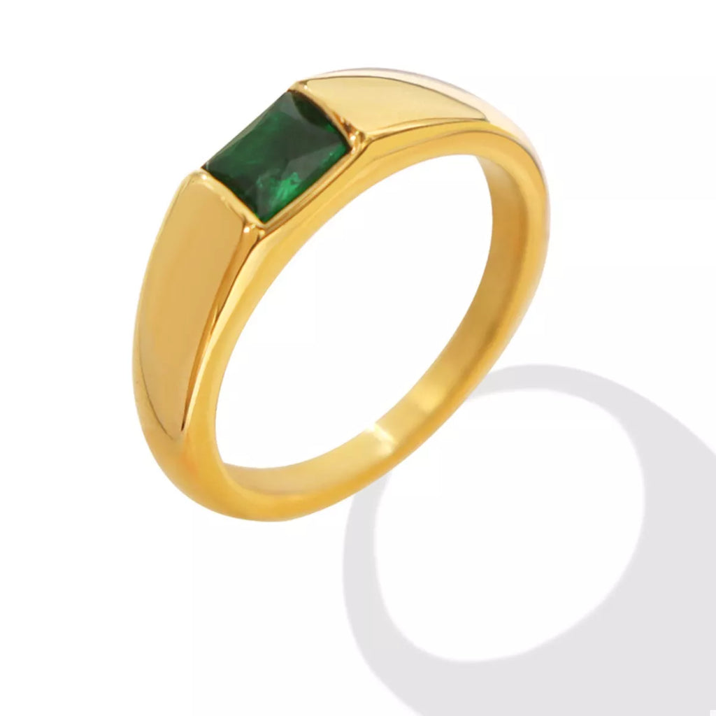 18K Gold-Plated Titanium Steel Zircon Ring