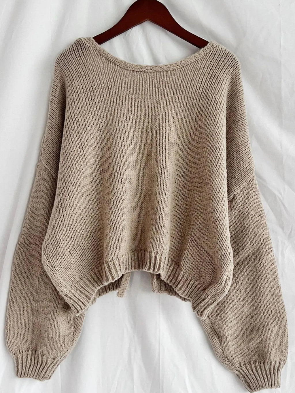 Tied Drop Shoulder Cardigan