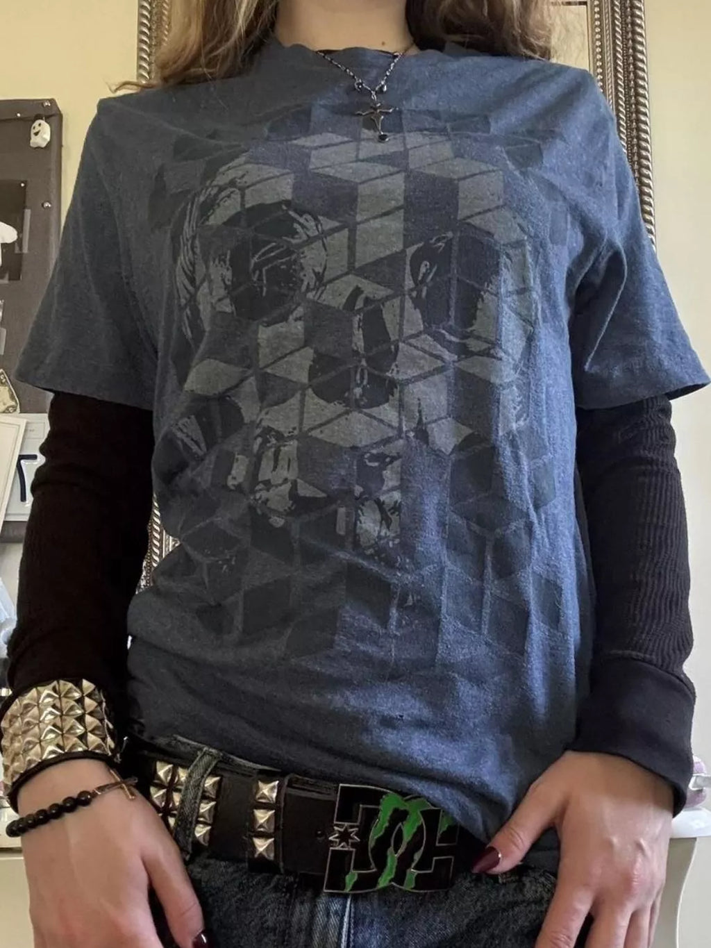 Skull Graphic Round Neck Long Sleeve T-Shirt