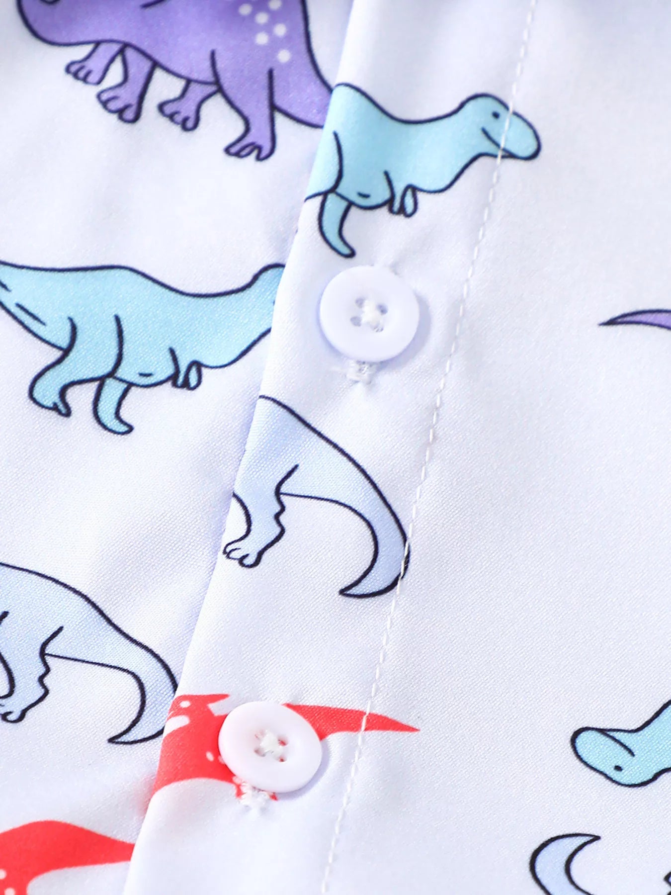 Children's Dinosaur Print Button-Up Shirt & Shorts Set