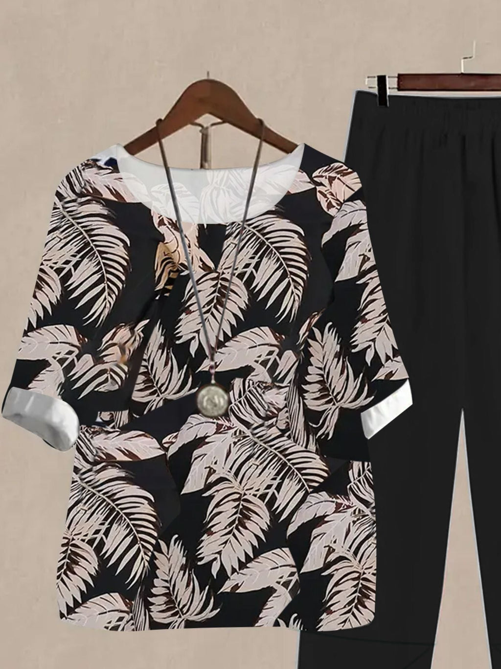Printed Half Sleeve Top and Pants Set