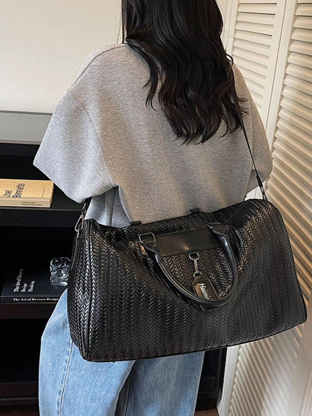 Textured Leather Travel Bag