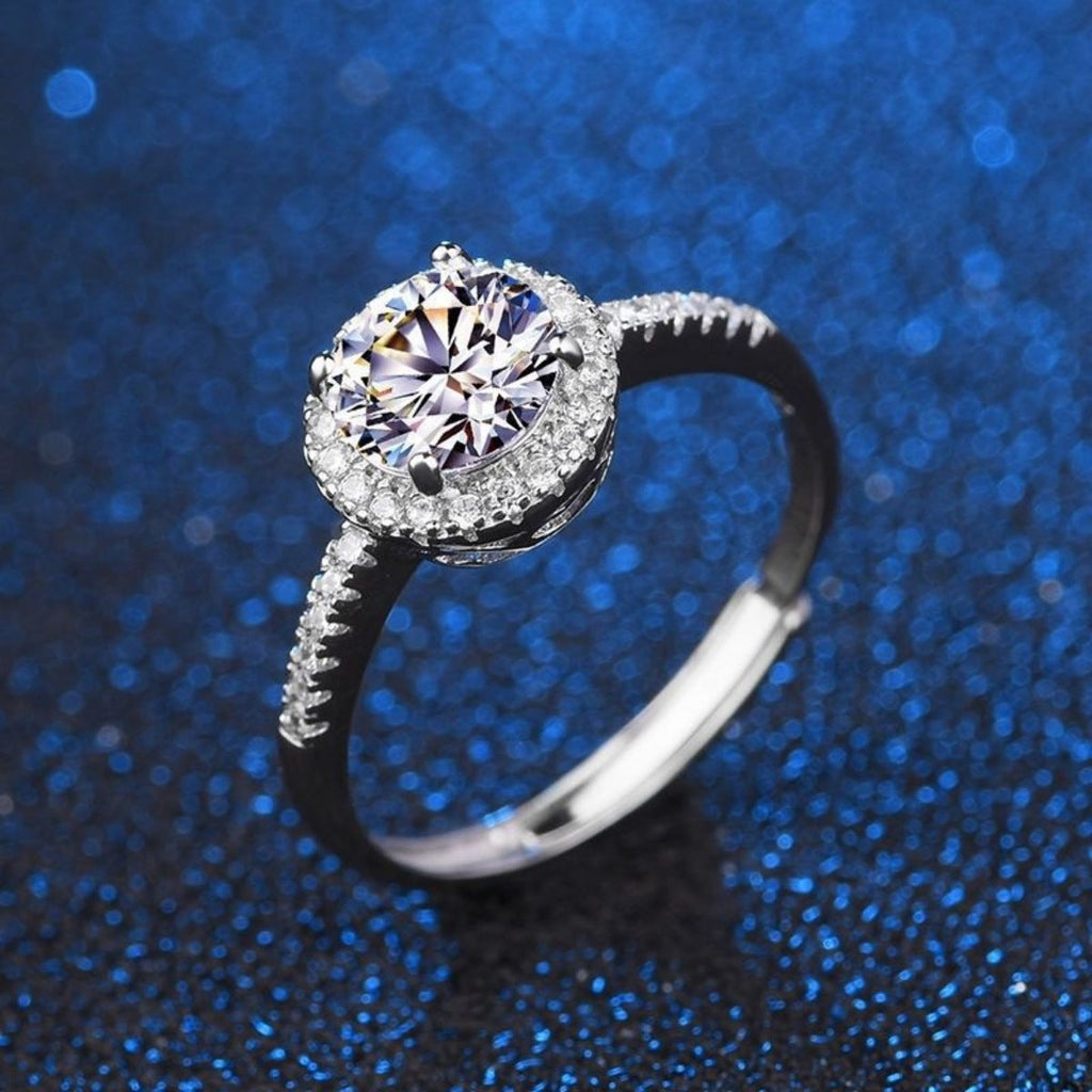 1 Carat Moissanite 925 Sterling Silver Ring