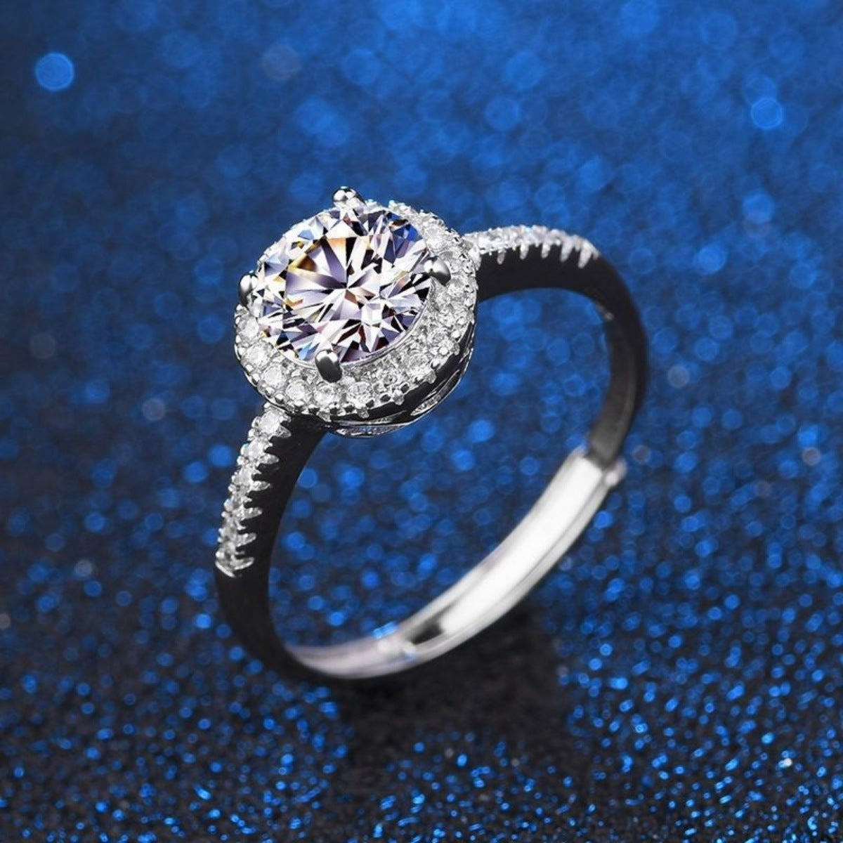 1 Carat Moissanite 925 Sterling Silver Ring