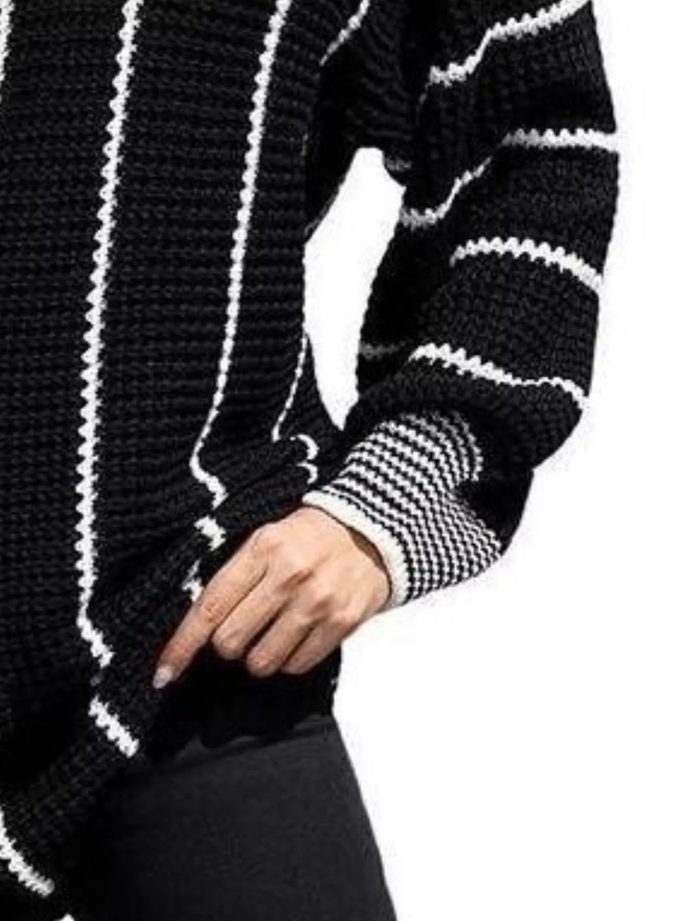 Full Size V-Neck Textured Knit Sweater Plus Size