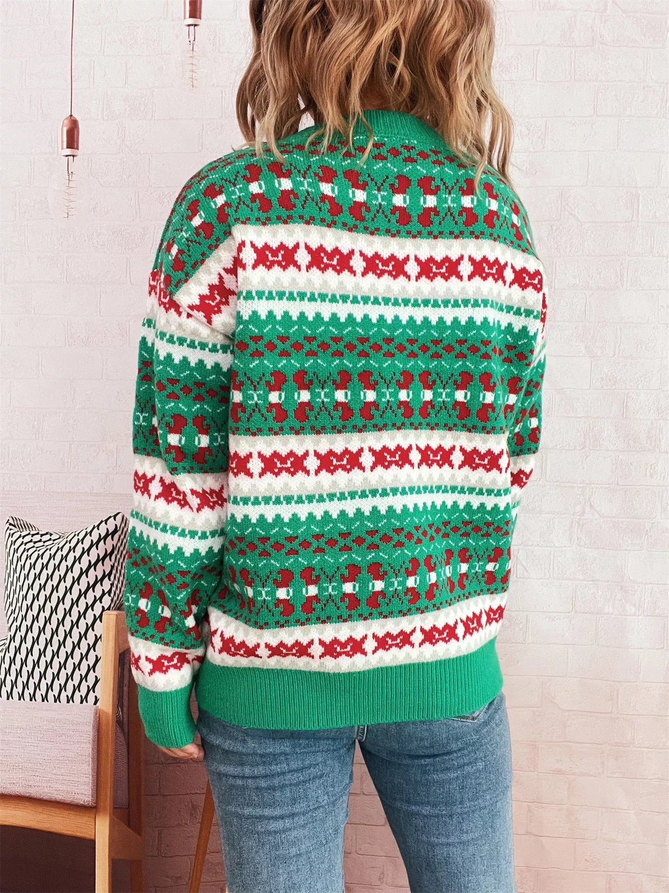 Round Neck Dropped Shoulder Sweater