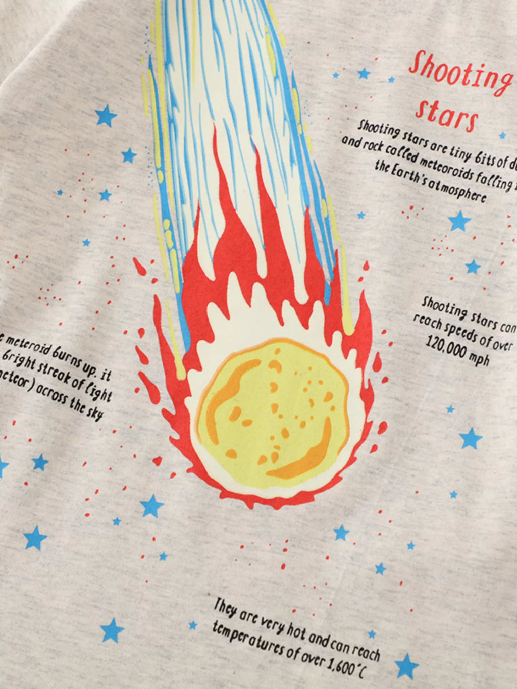 Children's Glow In The Dark Shooting Star Graphic Crew Neck T-Shirt