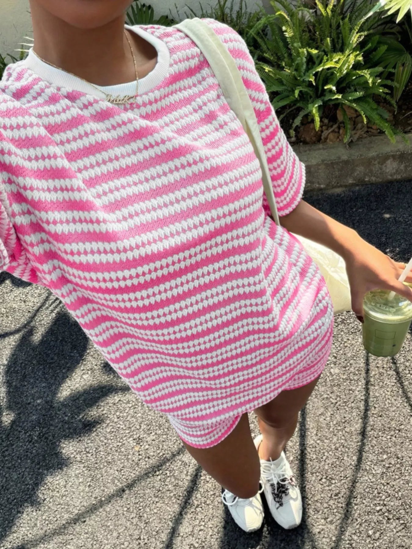 Striped Short Sleeve Top and Shorts Set