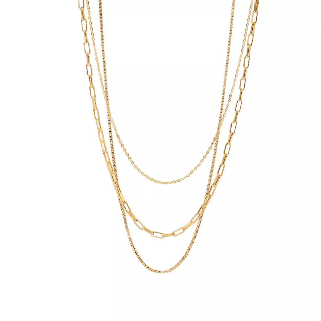 18K Gold-Plated Three Layered Necklace