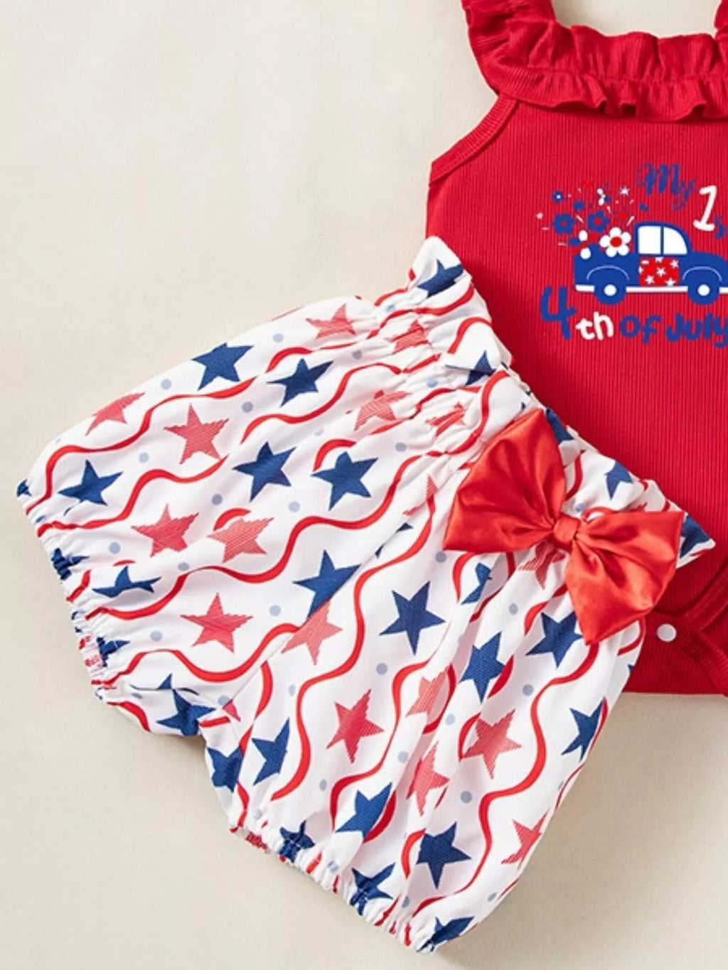 Children's Patriotic Star Print Outfit Set