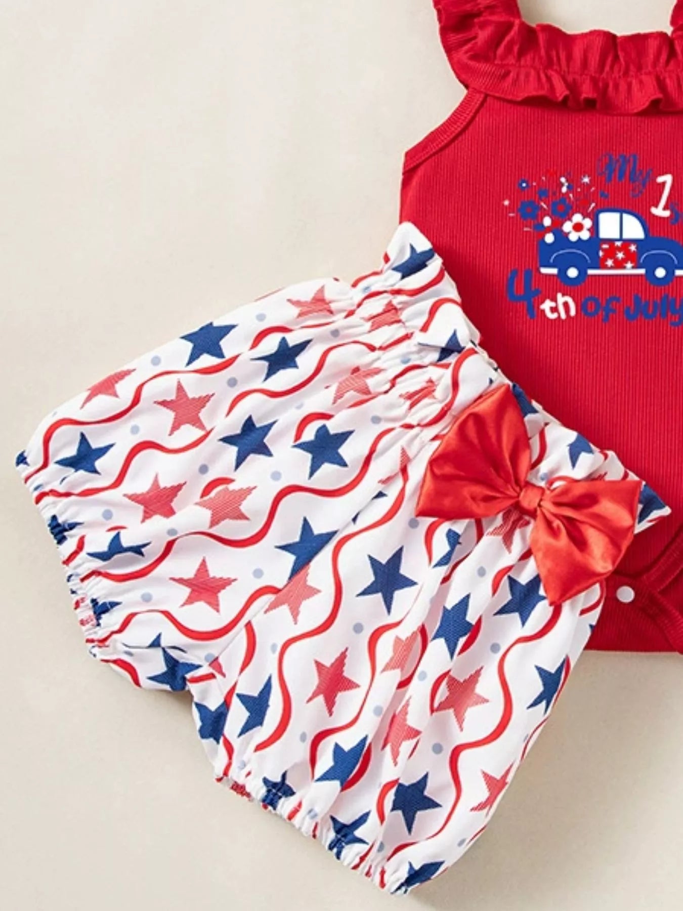 Children's Patriotic Star Print Outfit Set