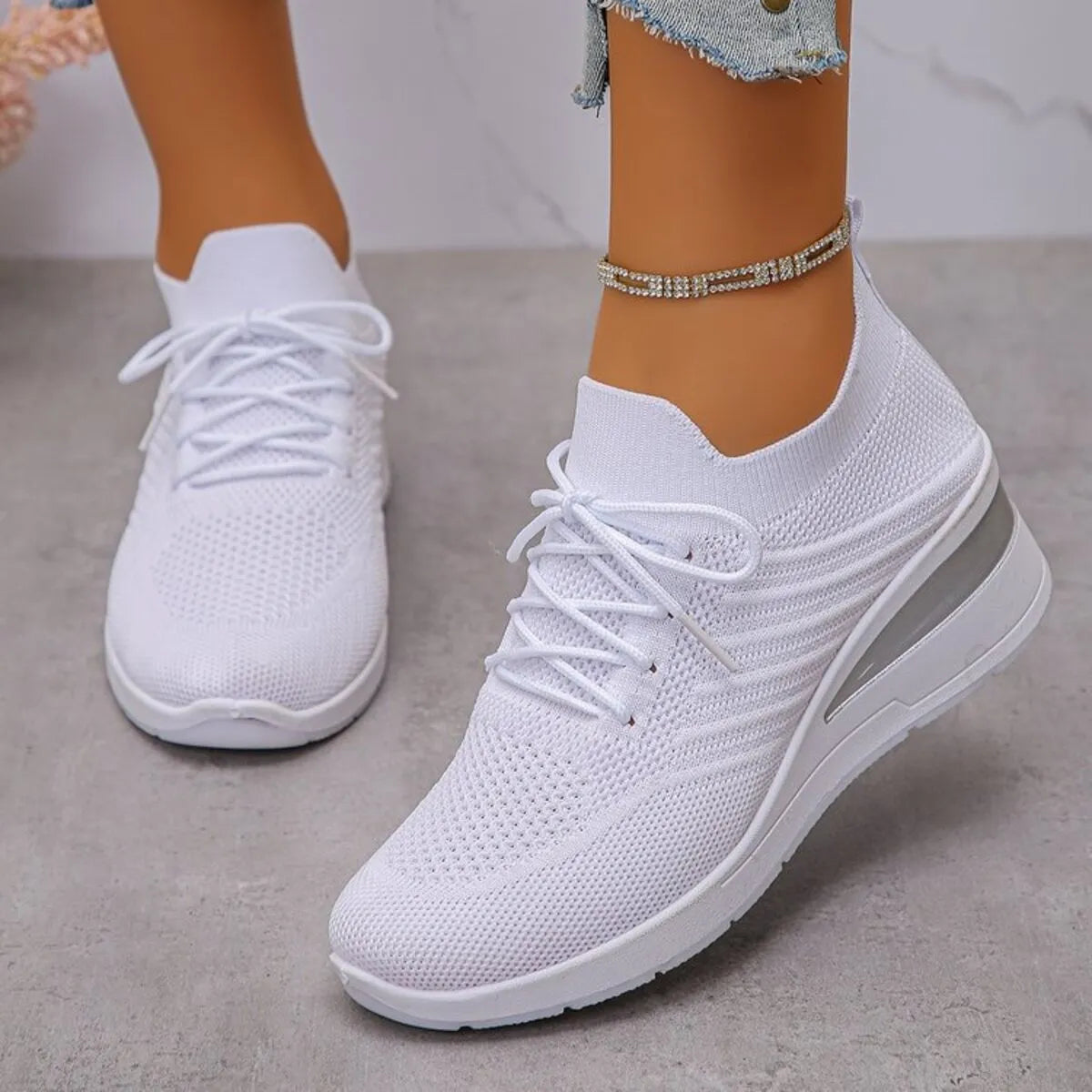 Lace Up Wedge Athletic