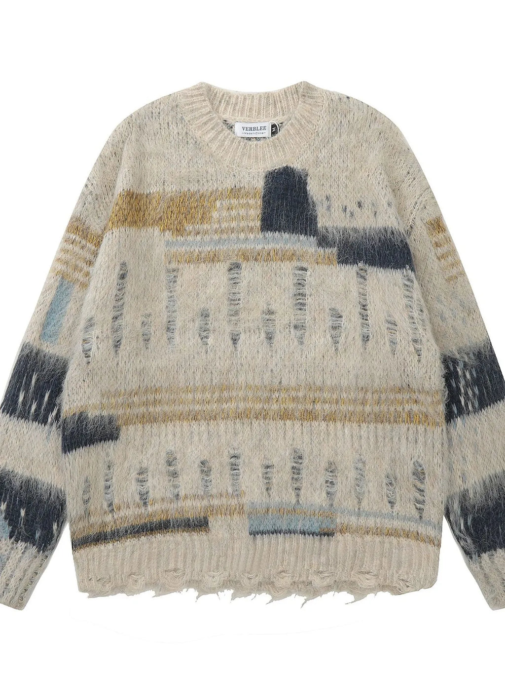 Men's Contrast Round Neck Sweater