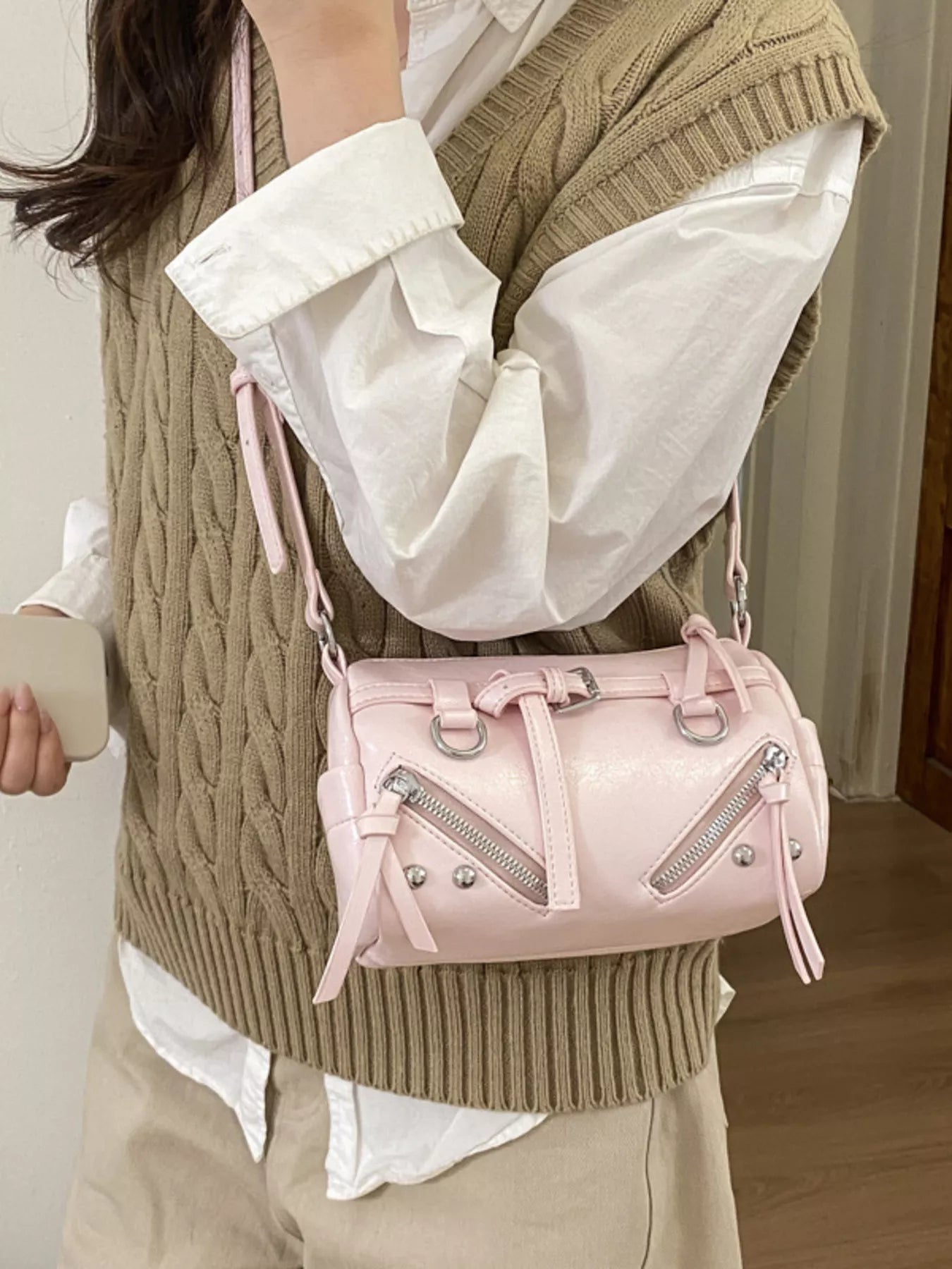 Adjustable Strap Leather Shoulder Bag