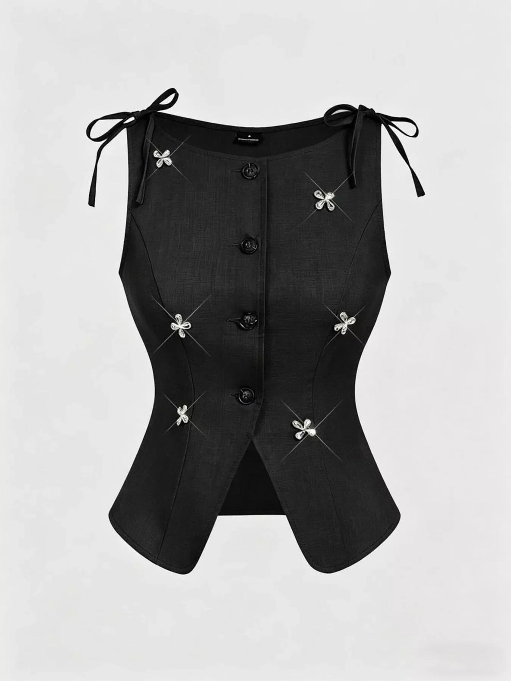 Button-Down Embellished Vest