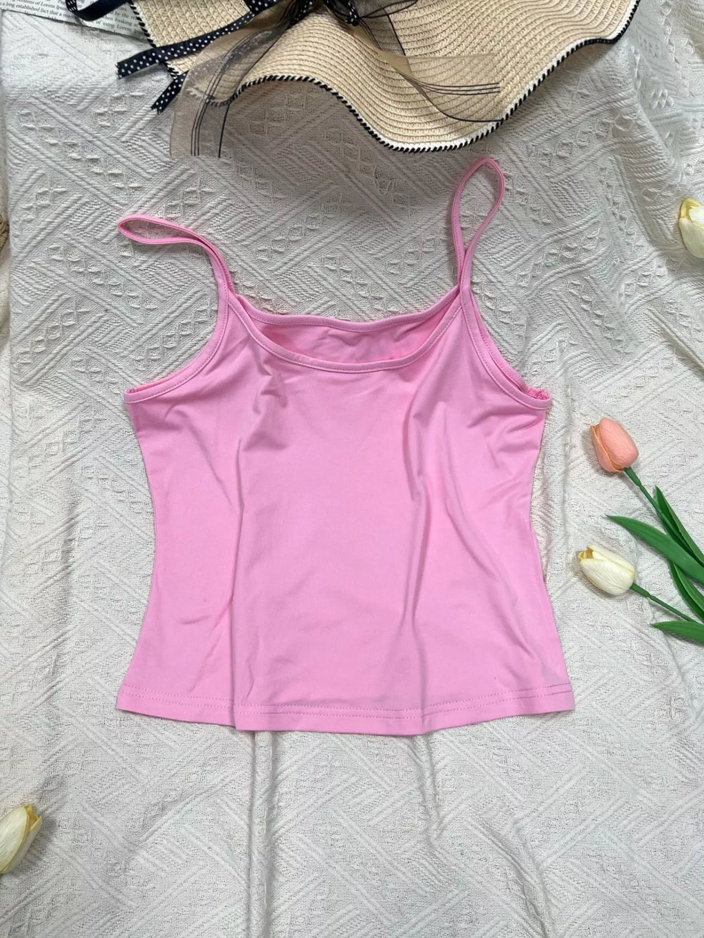 Solid Color Scoop Neck Cami