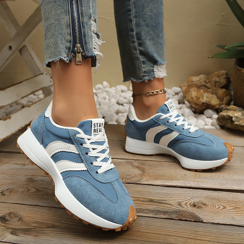 Round Toe Lace Up Sneakers
