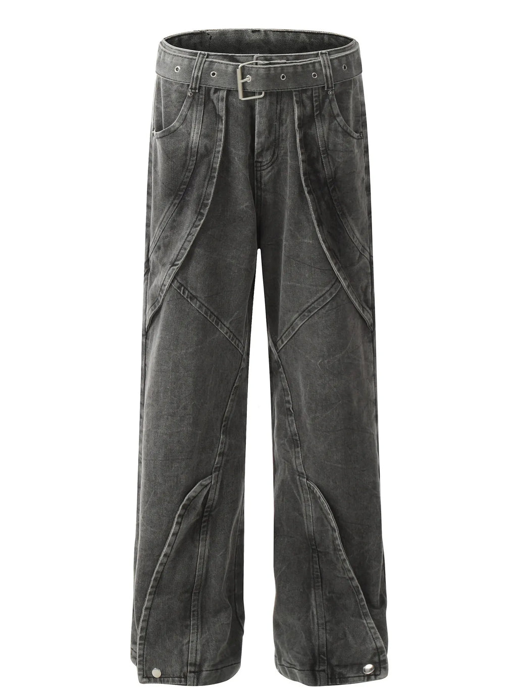 Men's Washed Wide-Leg Baggy Jeans