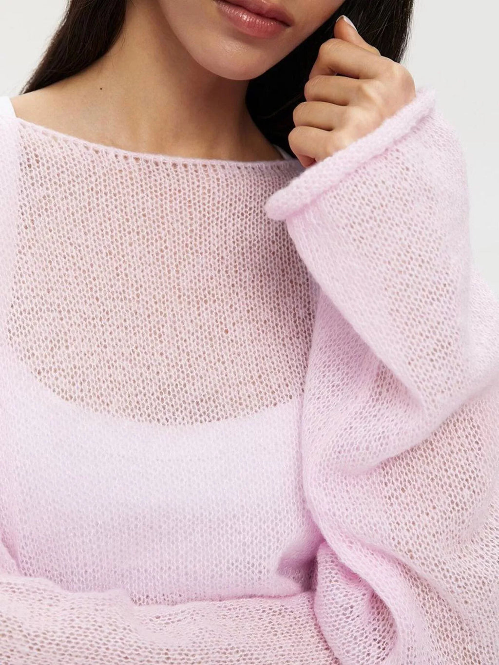 Boat Neck Dropped Shoulder Sweater