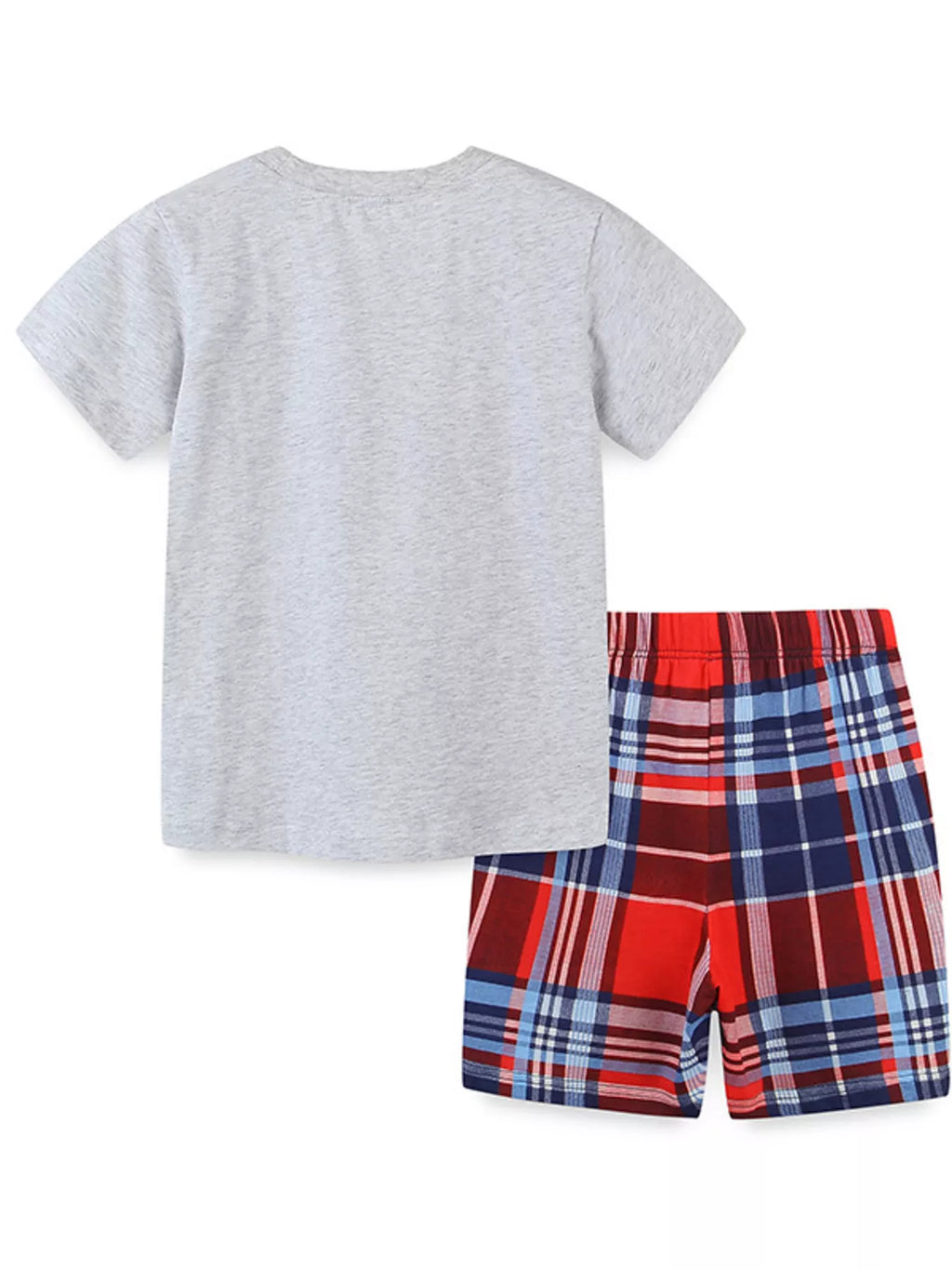Children's Cool Dude Monster Truck Graphic Tee and Plaid Shorts Set