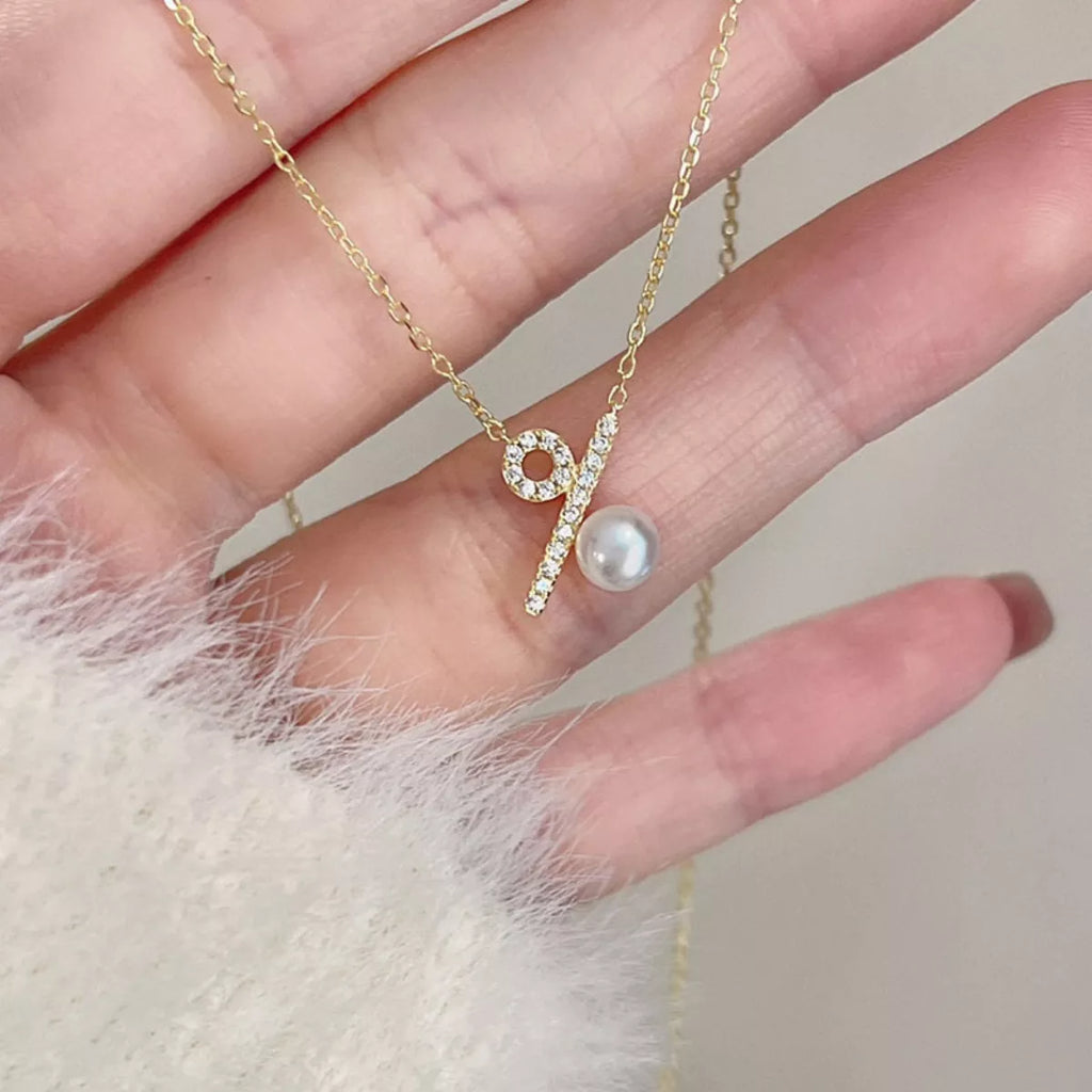 Pearl Percentage Pendant Necklace