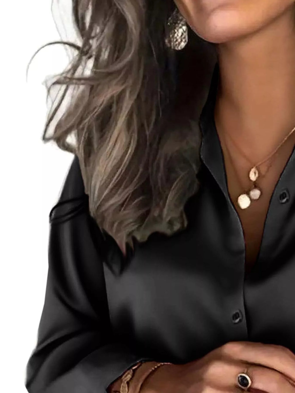 Satin Button-Down Shirt