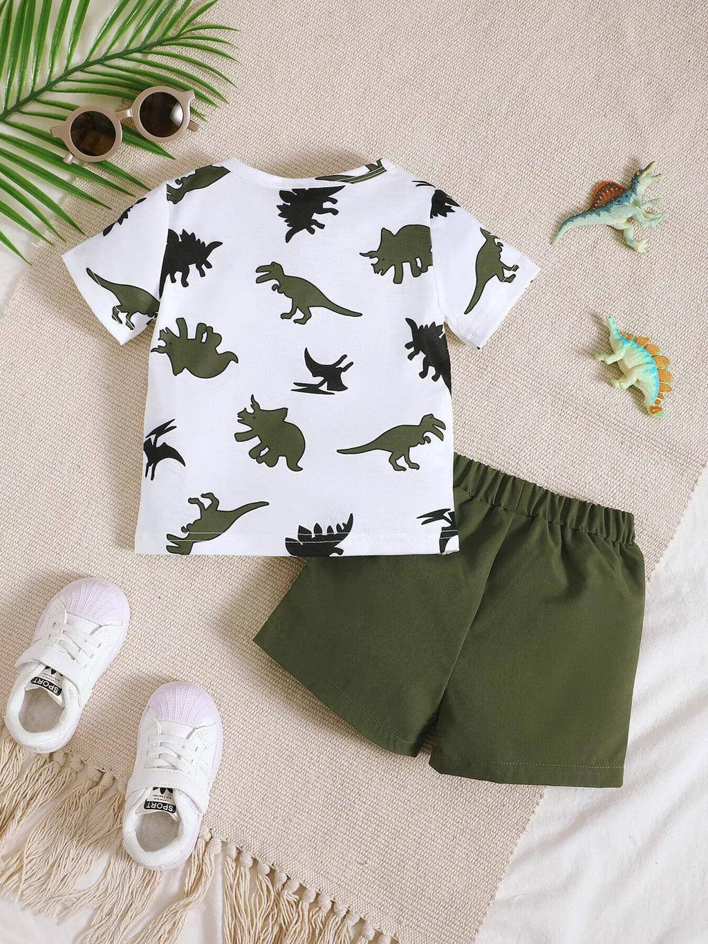 Children's Dinosaur Print Pocket Tee & Shorts Set