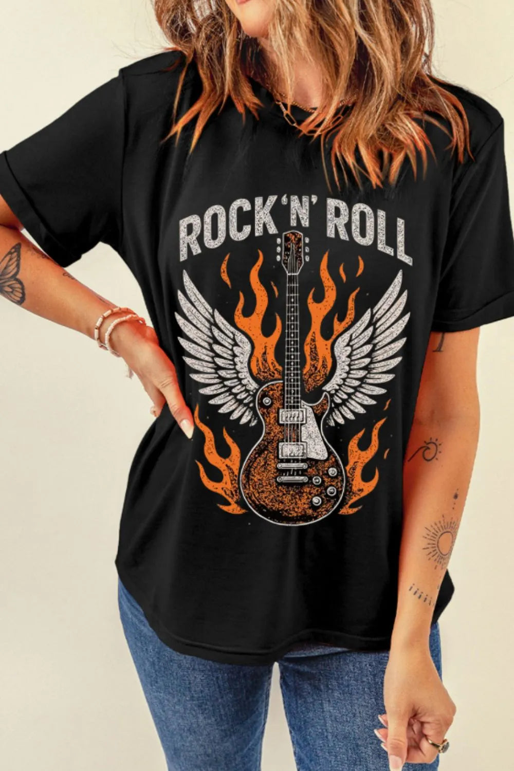 Graphic Round Neck Short Sleeve T-Shirt