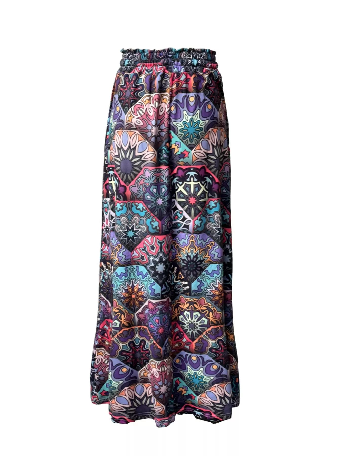Printed Wide-Leg Pants