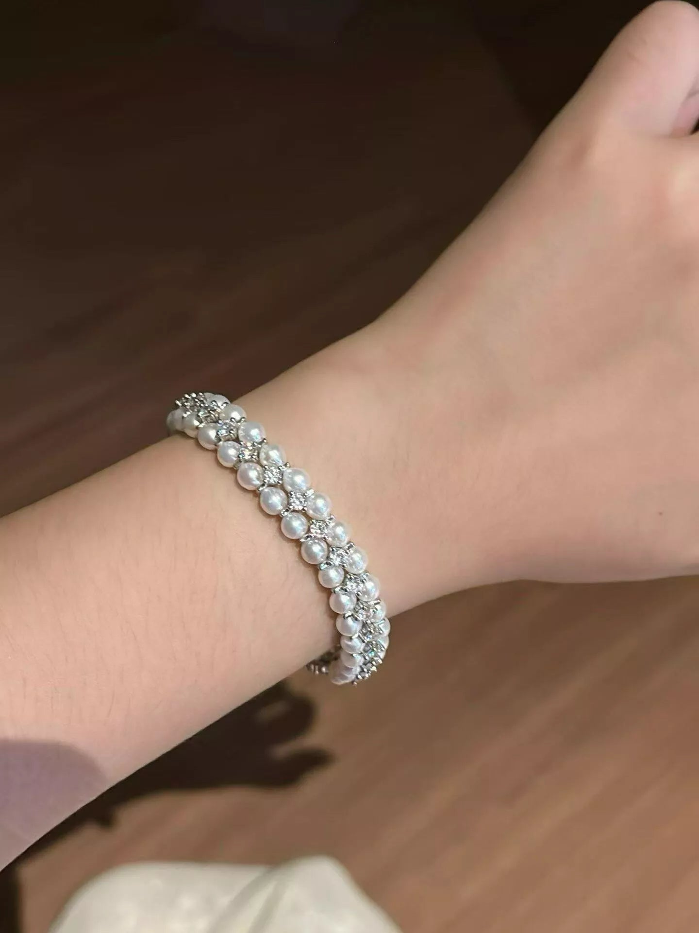 Pearl & Zircon Embellished Bracelet