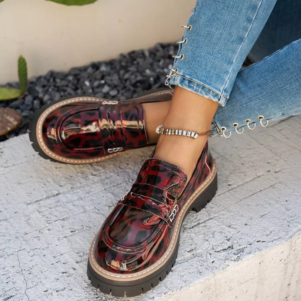 Round Toe Platform Loafers