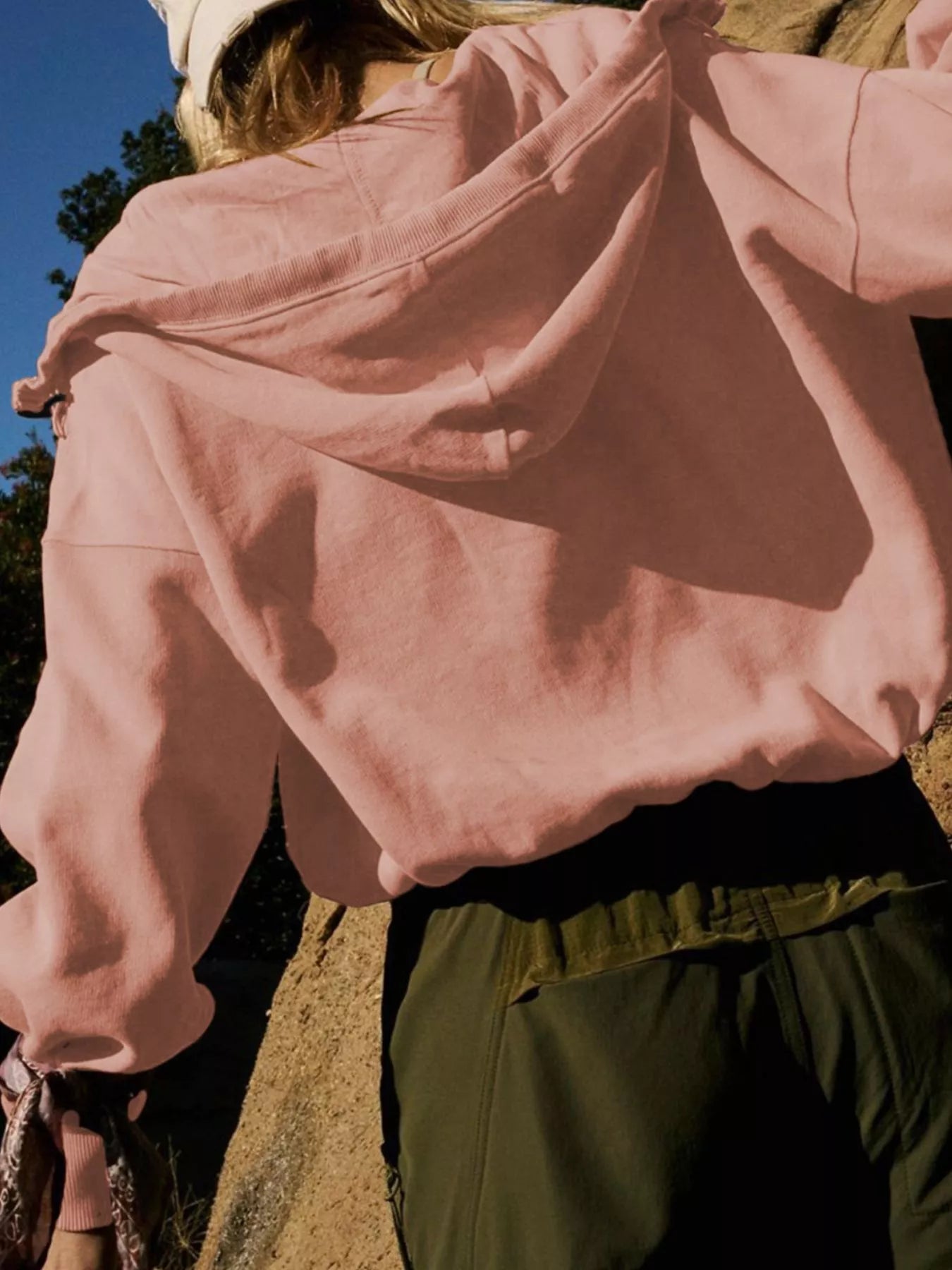 Half-Zip Dropped Shoulder Hoodie