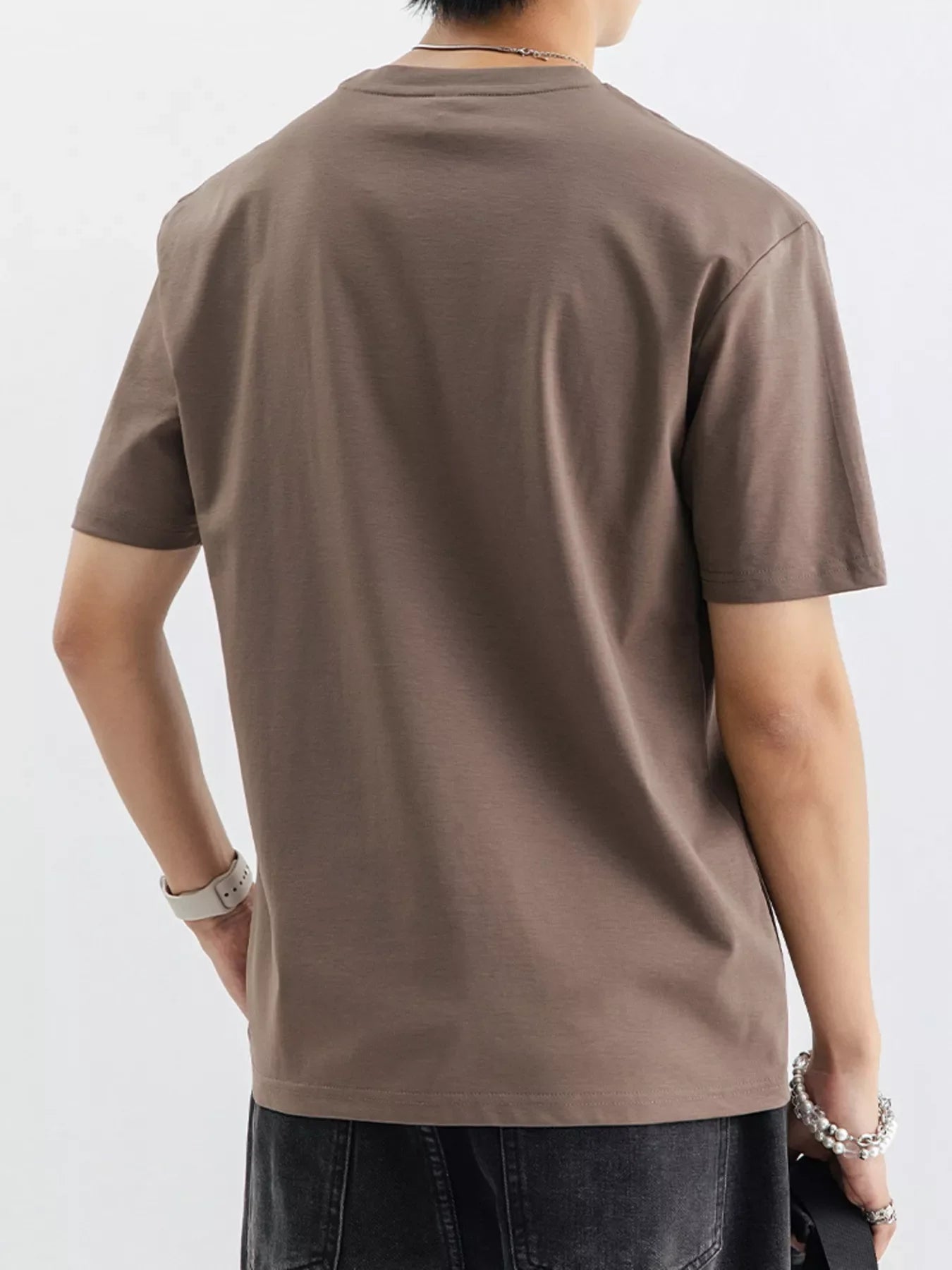 Men's Plus Size Casual Solid Color T-Shirt