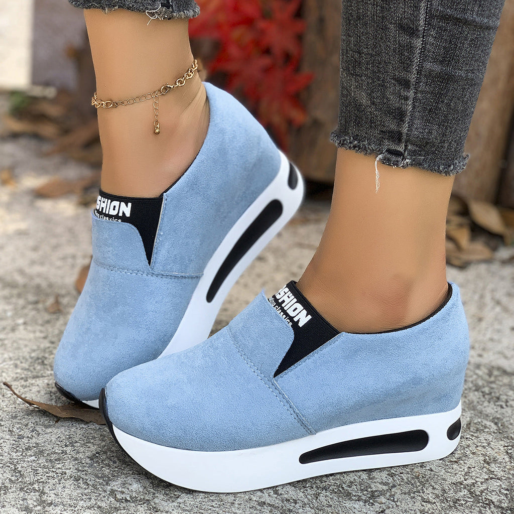 Round Toe Platform Slip-Ons