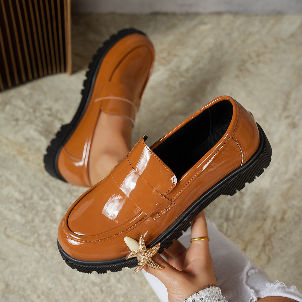 Round Toe Platform Loafers