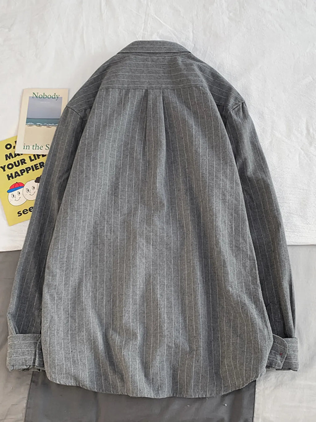 Men's Plus Size Casual Striped Long Sleeve Shirt