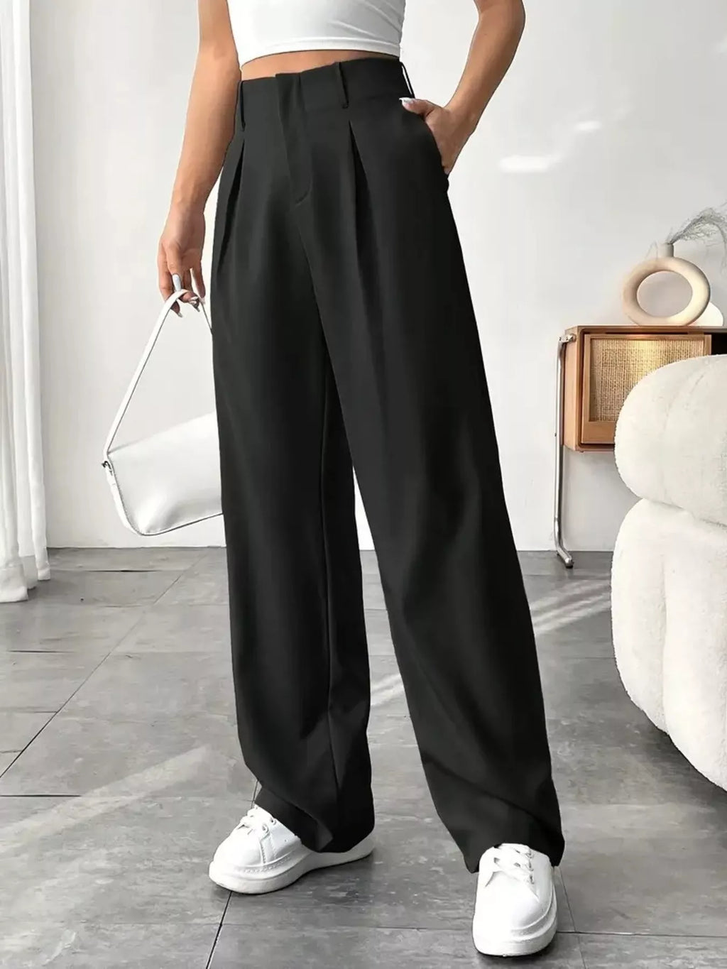 Wide Leg Pleated Pants