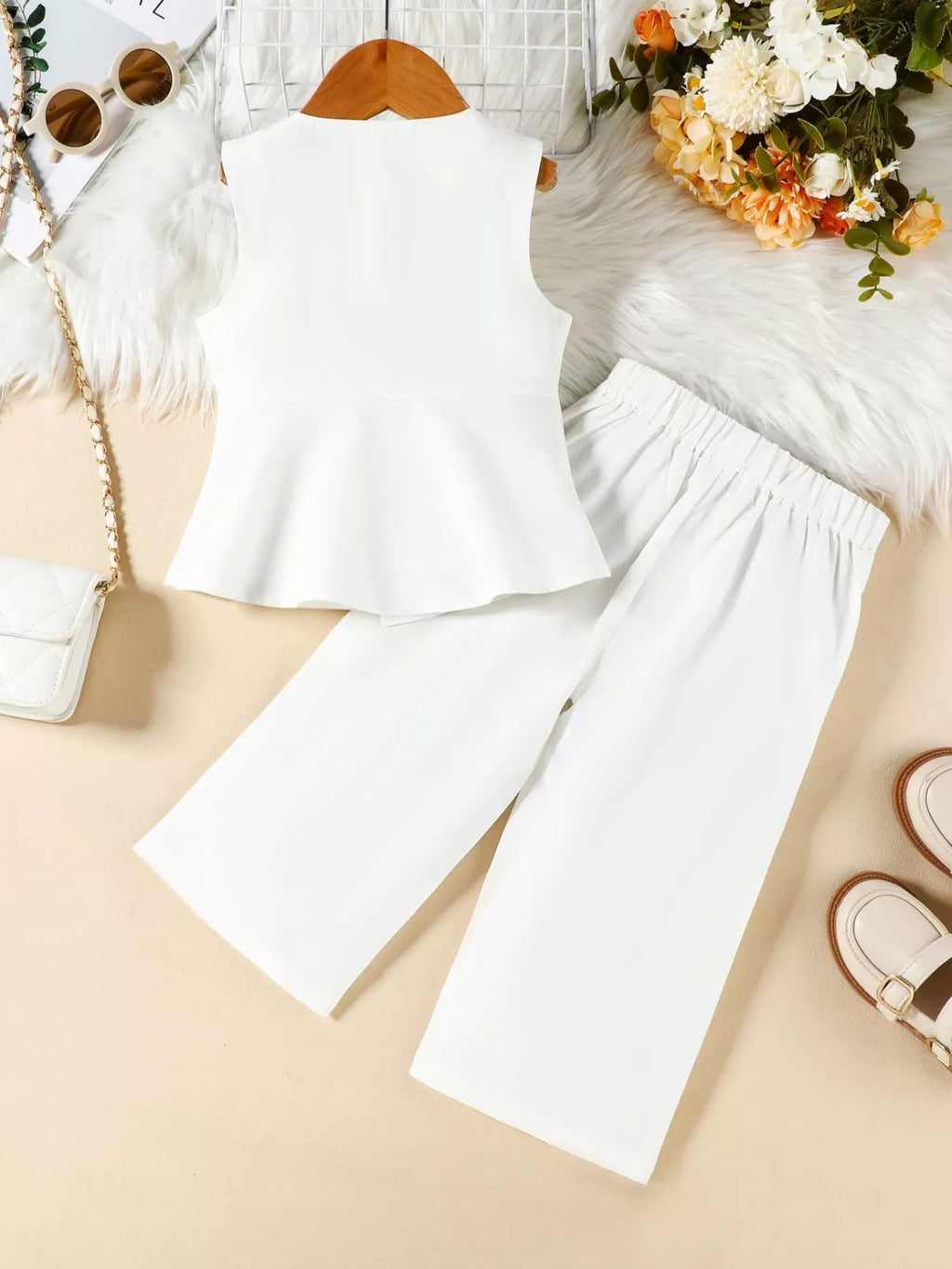 Children's Sleeveless Top and Wide Leg Pants Set