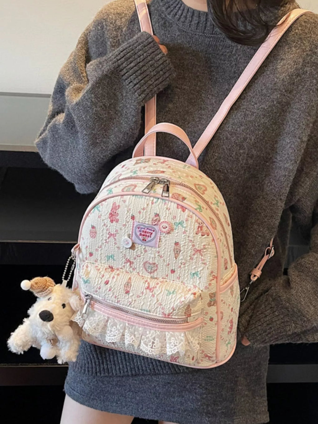 Lace Detail Backpack Bag