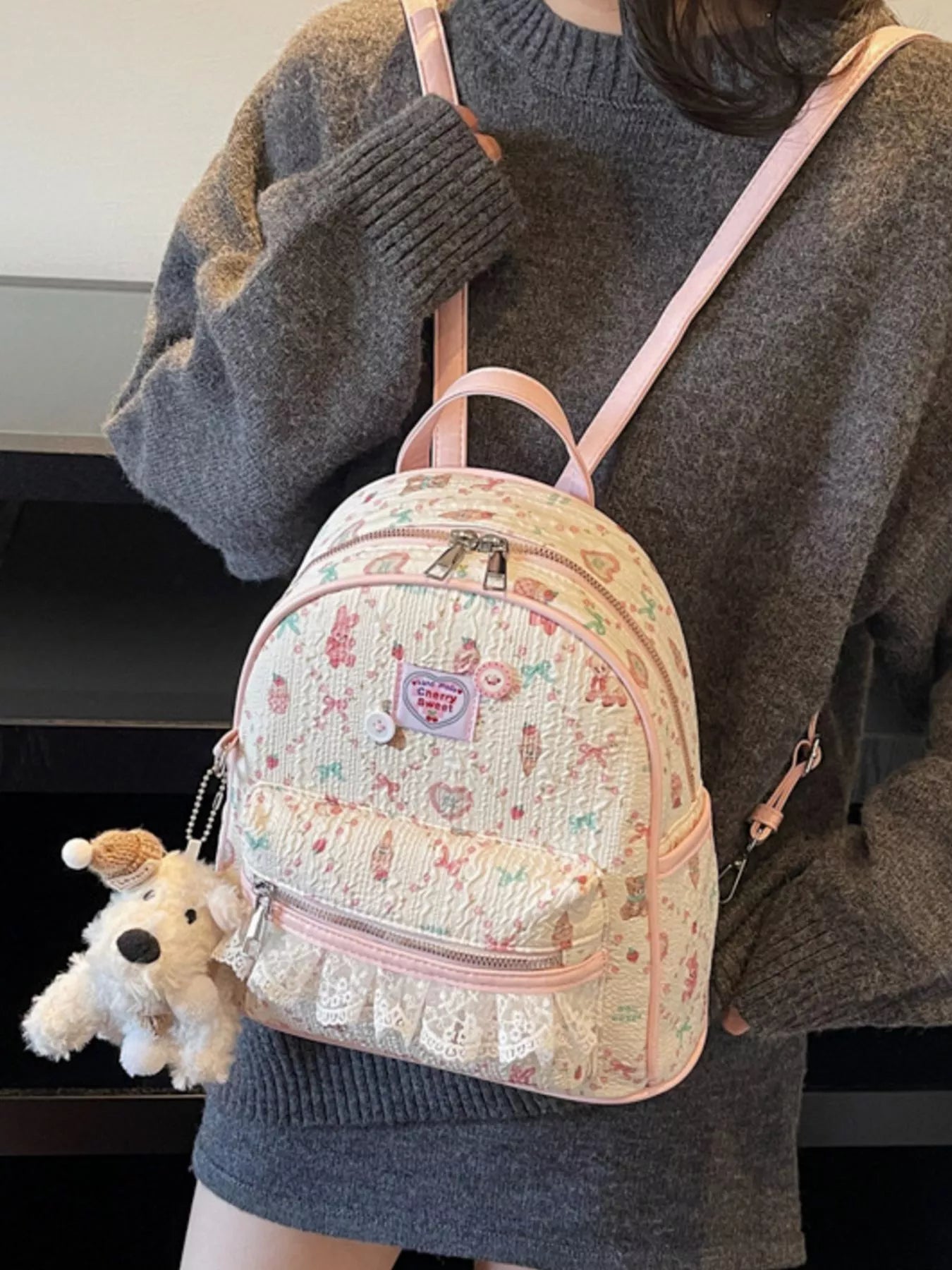 Lace Detail Backpack Bag