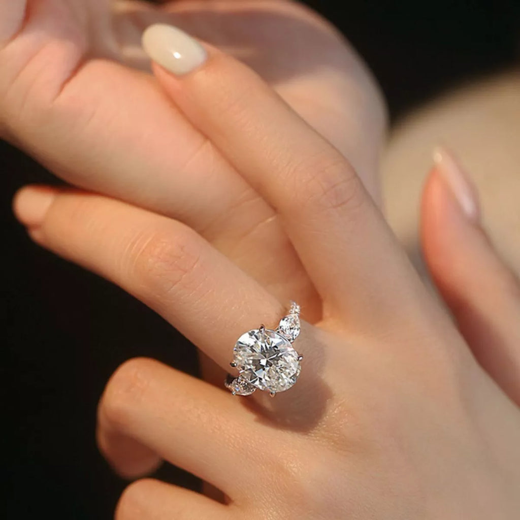 2 Carat 925 Sterling Silver Moissanite Oval Ring