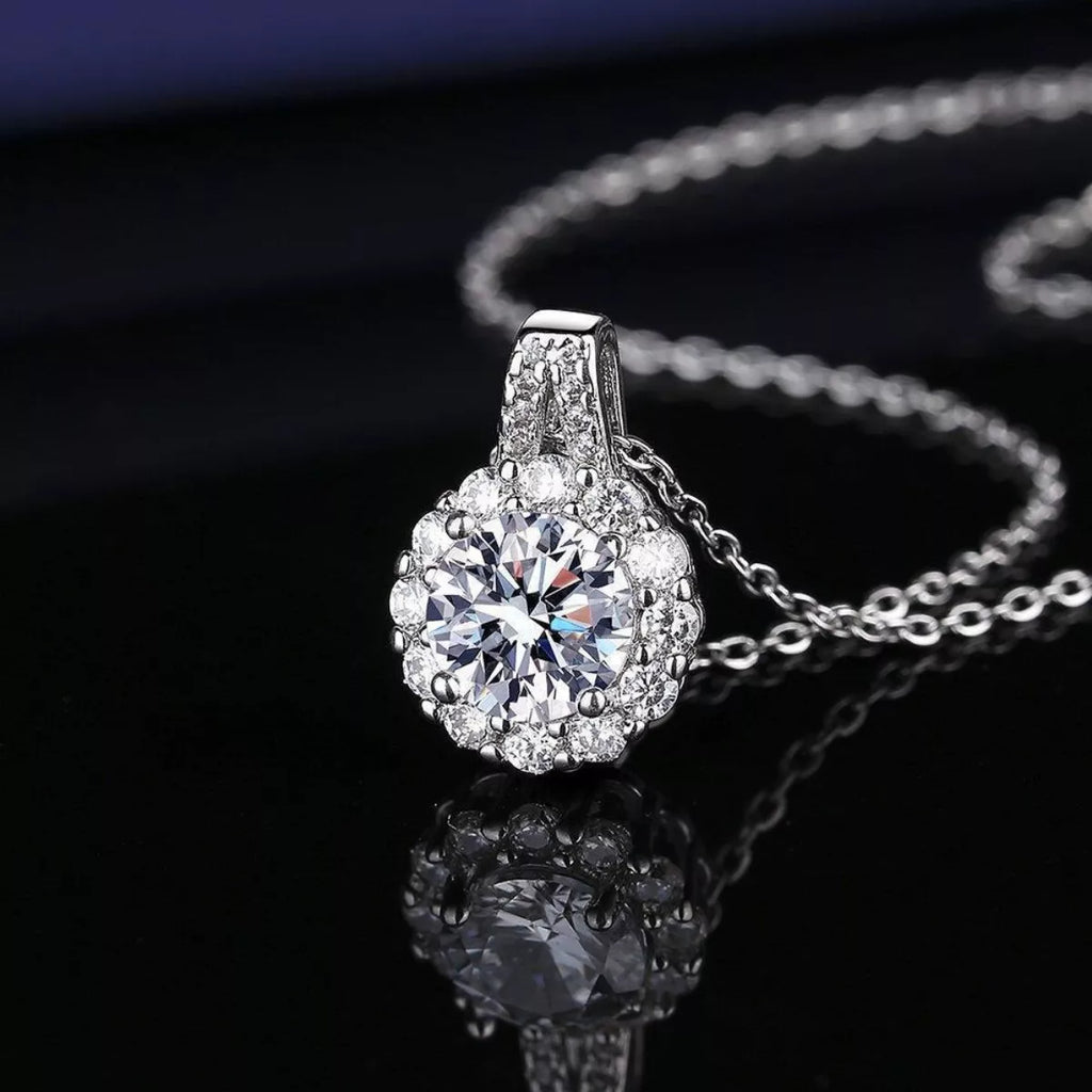2 Carat Moissanite 925 Sterling Silver Necklace