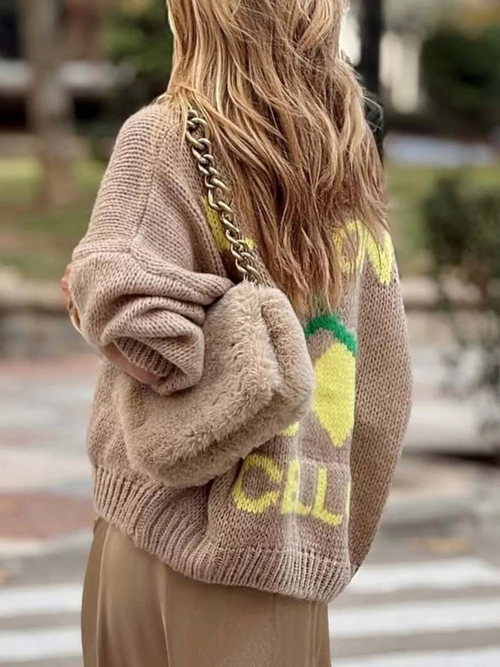 Lemon Button Up Knit Cardigan