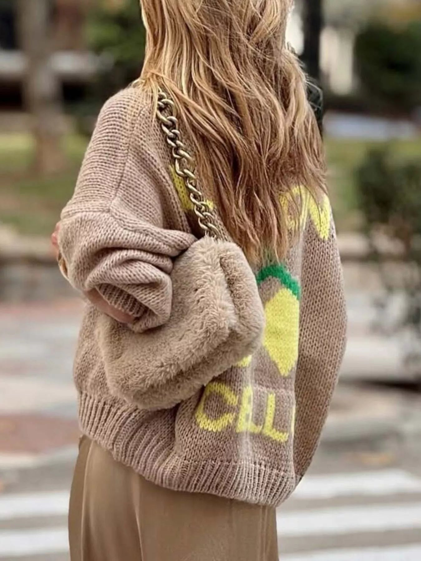 Lemon Button Up Knit Cardigan