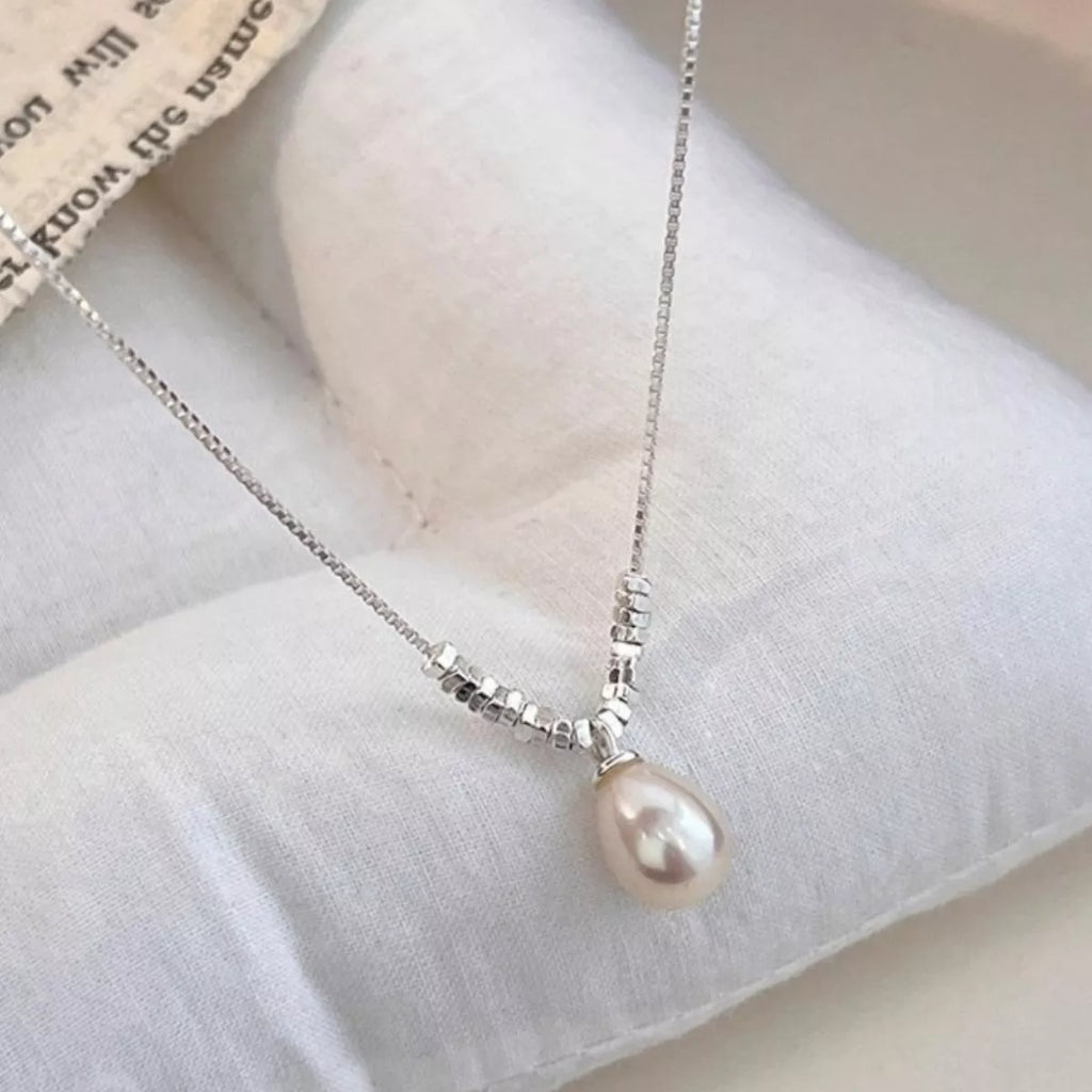 925 Sterling Silver Pearl Drop Necklace