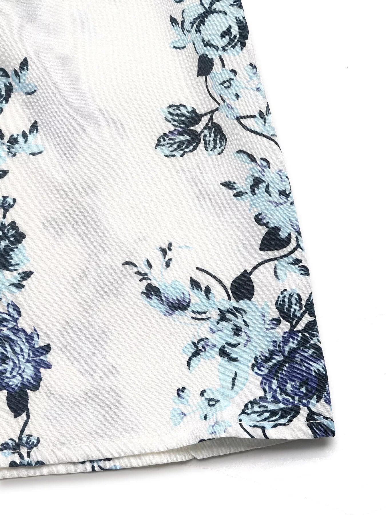 Floral Print Tie Front Wide Leg Pants