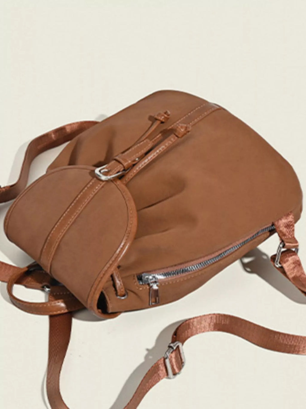 Drawstring Closure Flap Backpack Bag